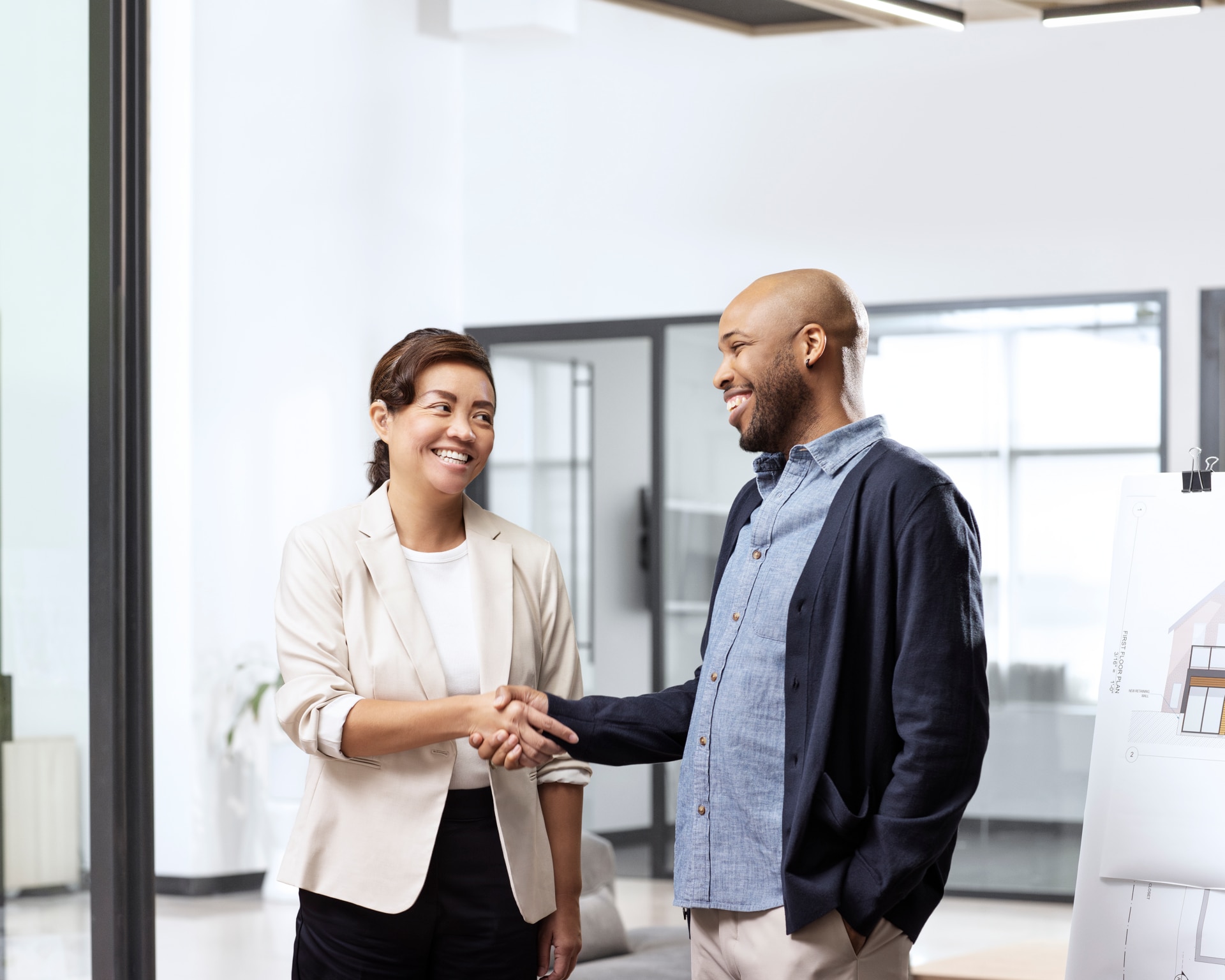 Business colleagues shaking hands